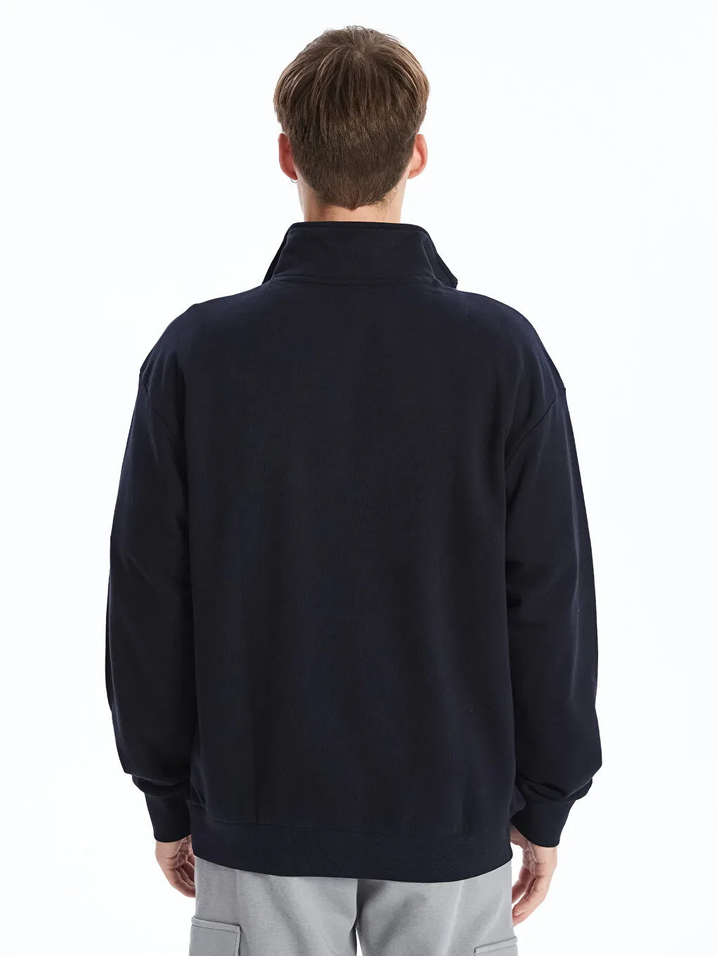 Felpa da uomo spessa con collo alto e maniche lunghe, stampata